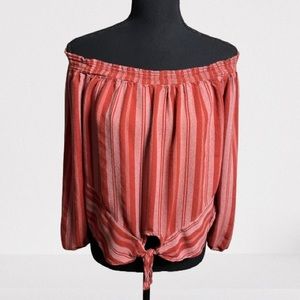 Arizona Jean Co Burnt Orange Off-The-Shoulder Large Blouse